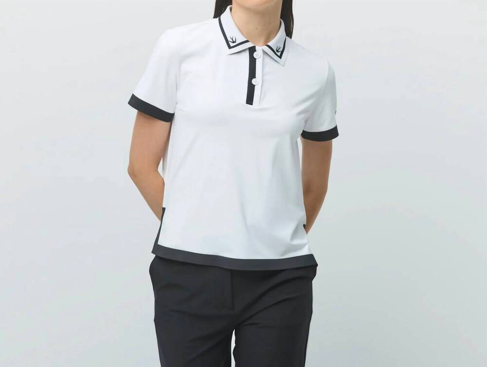 NEW TILLEY boxy polo in white and black